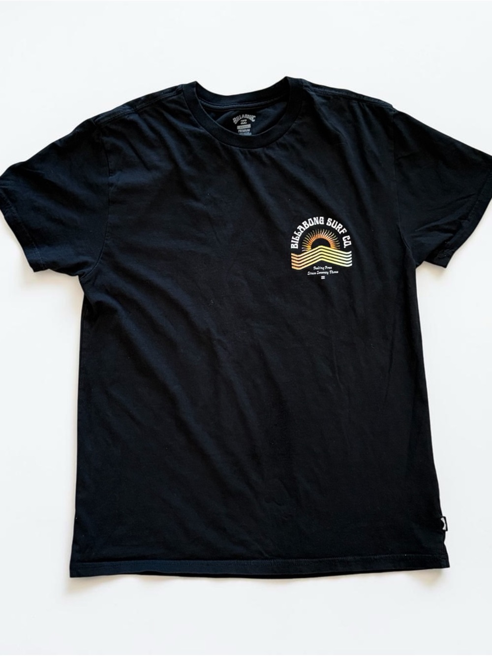 Billabong Black Short-Sleeve Tee with Sunset Graphic
